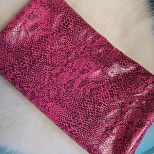 Vintage Faux Snake Reptile Crocaidile Vinyl Fabric Scrap Approx 1.5 Yds